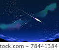 極光、彗星和天空中的星星閃爍的夜空插圖 78441384