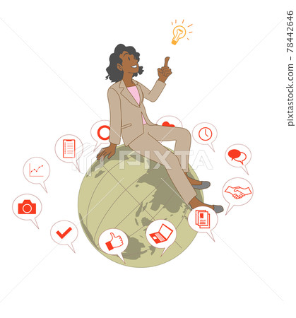 黑人女商人想出一個新點子 黑人女商人想出一個新點子 78442646