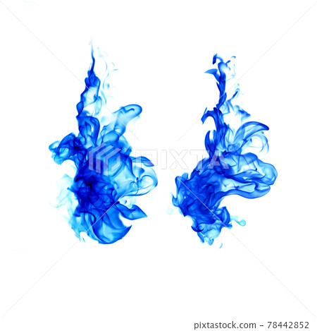 blue flames isolated on white background 78442852