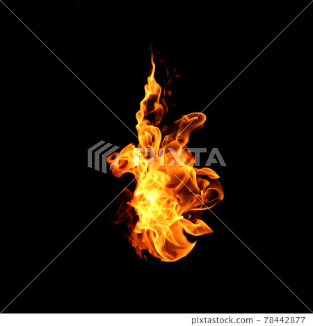 Fire flames collection isolated on black background 78442877