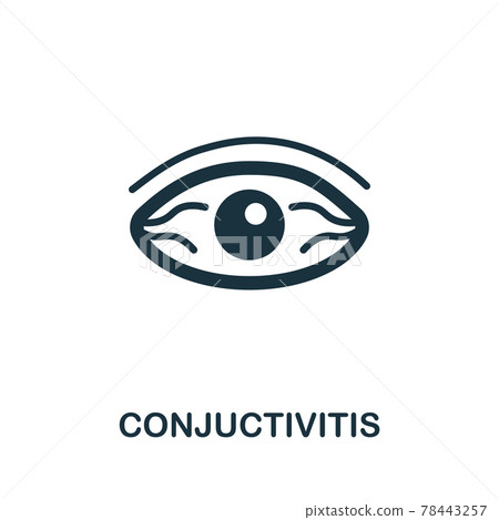 Conjuctivitis icon. Monochrome simple element from coronavirus symptoms collection. Creative Conjuctivitis icon for web design, templates, infographics and more 78443257