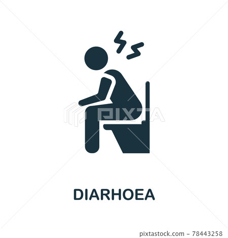 Diarrhea icon. Monochrome simple element from coronavirus symptoms collection. Creative Diarrhea icon for web design, templates, infographics and more 78443258