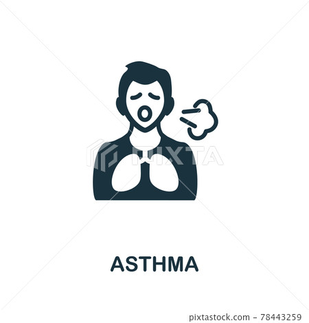 Asthma icon. Monochrome simple element from coronavirus symptoms collection. Creative Asthma icon for web design, templates, infographics and more Asthma icon. Monochrome simple element from coronavirus symptoms collection. Creative Asthma icon for web design, templates, infographics and more 78443259