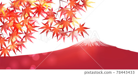 Mt. Fuji Autumn leaves Maple background Mt. Fuji Autumn leaves Maple background 78443433