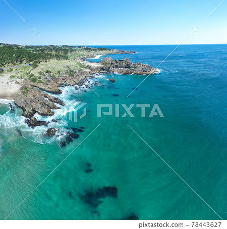 Aerial view "Aomori Prefecture" Aerial view along the beautiful Tanesashi coast of Hachinohe city 78443627