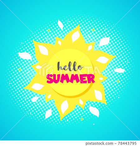 Hello Summer Concept Banner in Flat Style Hello Summer Concept Banner in Flat Style 78443795