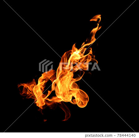 Fire flames collection isolated on black background 78444140