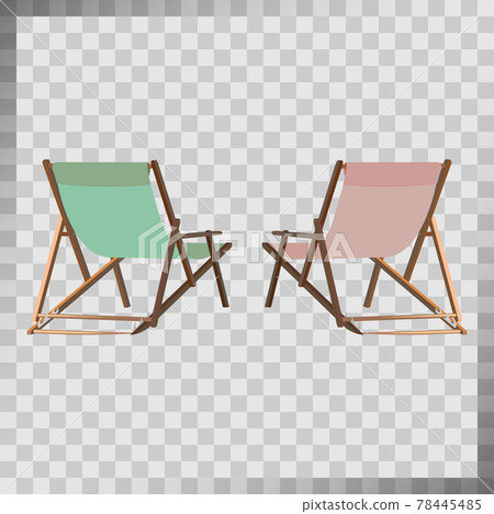 Sun loungers, vector graphics color illustrations on a transparent background. 78445485