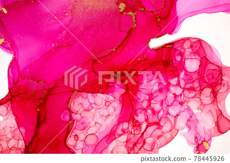 Abstract red watercolor and alcohol ink gradient drops. Abstract red watercolor and alcohol ink gradient drops. 78445926