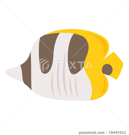 黃色和黑色的魚，浮潛看到的蝴蝶魚的插圖。 78445932