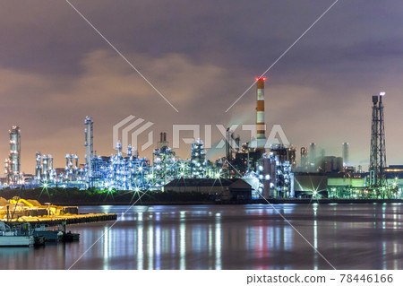 "Kanagawa Prefecture" Kawasaki Factory Night View Factory Night View from Chidori Bridge 78446166
