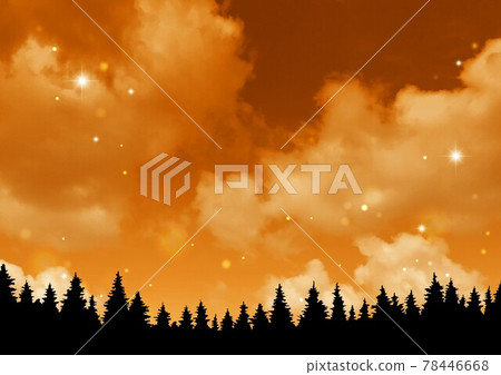 Night sky background and tree silhouette - Stock Illustration [78446668 ...