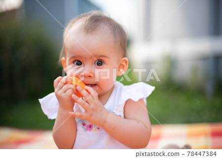 Portrait 6-10 months old sweet baby. Portrait 6-10 months old sweet baby. 78447384