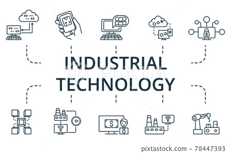 Industrial Technology icon set. Contains editable icons theme such as cloud computing, innovative, robot assistant and more. Industrial Technology icon set. Contains editable icons theme such as cloud computing, innovative, robot assistant and more. 78447393