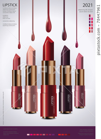 Poster Cosmetic Lipstick Vector Illustration 78447961