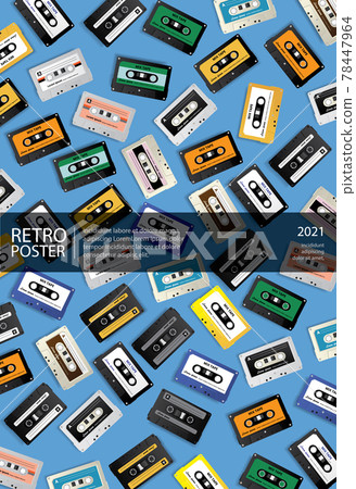 Vintage Retro Cassette Tape Poster Design Template Vector Illustration 78447964