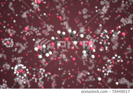 Tetraethylene glycol molecule made with balls, scientific molecular model. Chemical 3d rendering 78448017