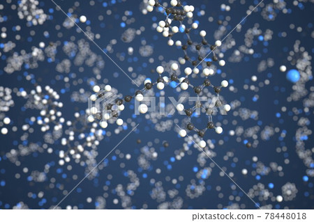 Molecule of Terbinafine. Molecular model, conceptual 3d rendering 78448018
