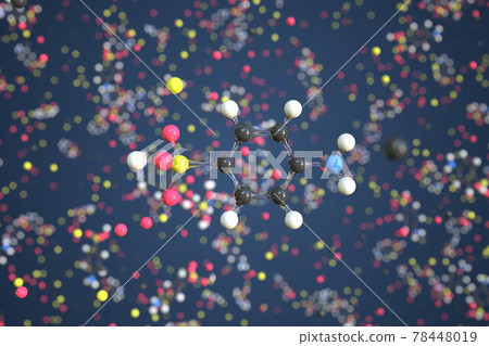 Sulfanilic acid molecule, scientific molecular model, 3d rendering 78448019