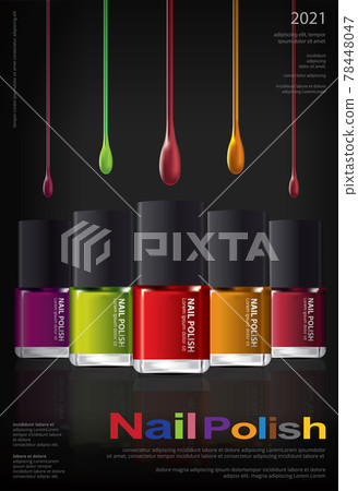 Nail polish Poster Design Template Vector Illustration 78448047