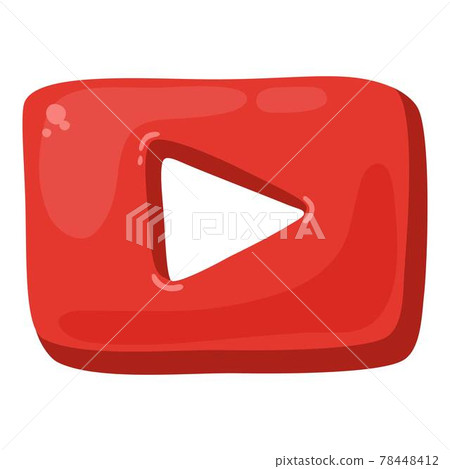 Video play button icon, cartoon style 78448412