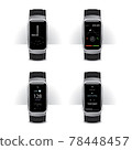 Smart Watch with Digital Display Set Vector Illustration 78448457