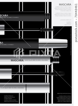 Poster Cosmetic Mascara with Packaging Vector Illustration 78448461