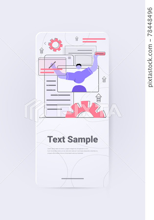 man developer creating website ui interface web application development program software optimization concept man developer creating website ui interface web application development program software optimization concept 78448496