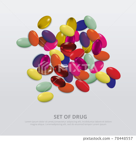 Group of Drug Realistic Vector Illustration 78448557
