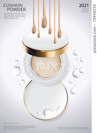 Makeup Powder Cushion Poster Template Vector Illustration Makeup Powder Cushion Poster Template Vector Illustration 78448559