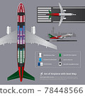 Set of Airplane with Seat Map Isolated Vector Illustration 78448566