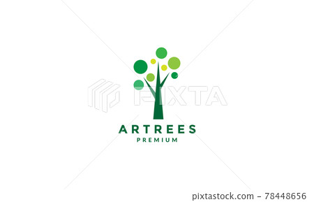 abstract tree with circle leaf logo symbol... - Stock Illustration ...