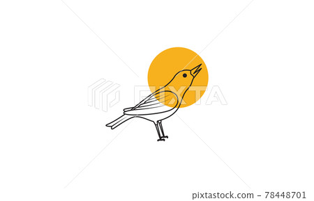 lines cute bird sing logo symbol vector icon illustration graphic design 78448701