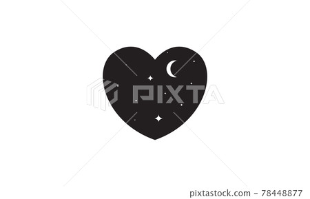 shape love dark night with moon logo vector icon illustration design 78448877