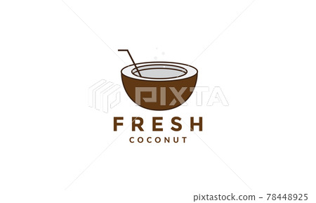 coconut drink fresh logo symbol vector icon illustration graphic design 78448925