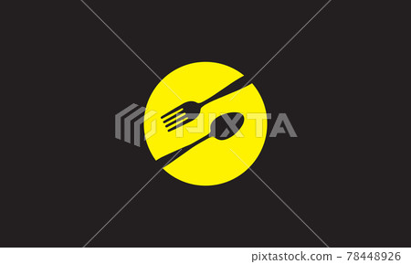 circle negative space with spoon fork logo symbol vector icon illustration graphic design circle negative space with spoon fork logo symbol vector icon illustration graphic design 78448926