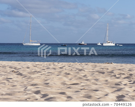 White yachts on Atlantic Ocean at Sal island, Cape Verde 78449126