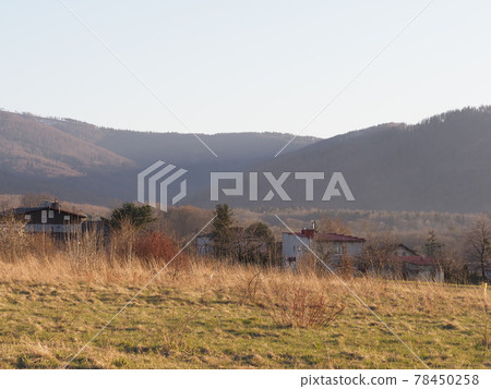 Silesian Beskid Mountains in Bielsko-Biala, Poland at sun set 78450258