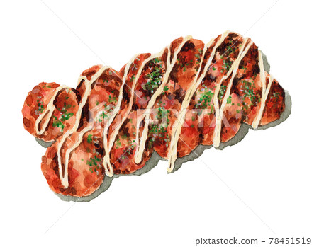 Analog watercolor takoyaki Analog watercolor takoyaki 78451519