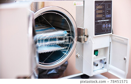 Modern laboratory autoclave sterilizer for cleaning dental tools in dentistry sterilization department 78451571