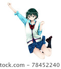 A girl who jumps and rejoices 78452240