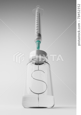 3D rendering Covid-19 vaccine syringe with Currency symbol Dollar in bottle Revive economy Vaccination Campaign Herd immunity protection from pandemic concept design on grey background with copy space 3D rendering Covid-19 vaccine syringe with Currency symbol Dollar in bottle Revive economy Vaccination Campaign Herd immunity protection from pandemic concept design on grey background with copy space 78452352