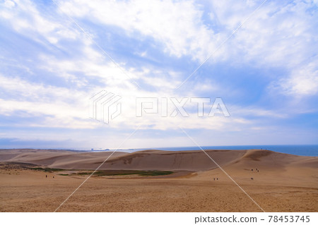 Tottori sand dune and blue sky Tottori sand dune and blue sky 78453745