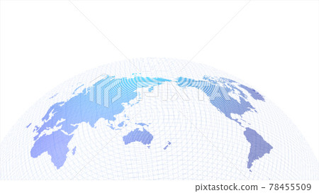 Blue digital network earth image white background 78455509