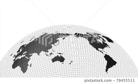 White Black Digital Network Earth Image White Background 78455511