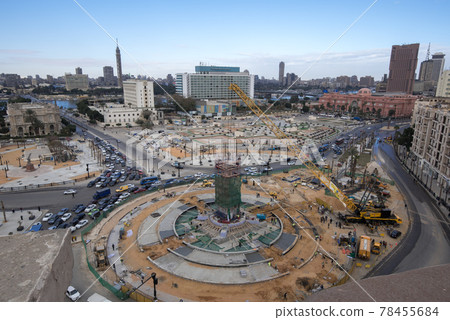 View from a building near Tahrir Square in Cairo, Egypt (Arab Spring Demonstration Site) 78455684
