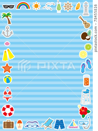 Vertical frame of summer vector illustration Vertical frame of summer vector illustration 78455816