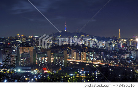 Night view of Sangam-dong, Seoul Night view of Sangam-dong, Seoul 78456116