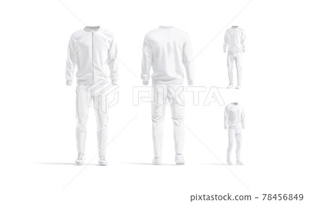 Blank white sport tracksuit mock up, different views 78456849