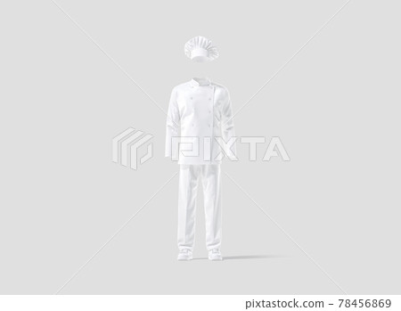 Blank white chef uniform mock up, gray background Blank white chef uniform mock up, gray background 78456869